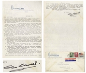 Stan Laurel Letter Signed -- ...am a little tired of [Jimmy] Durante - same old routine over & over again is a bit boring...we are just ordinary normal people...forget the celeb nonsense...